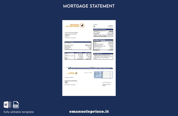 estratto conto ipotecario Senegal Banque Atlantique in stile verificato nel mode